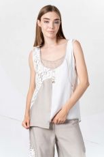 Elisa Cavaletti A-frmiges Top Lagenlokk wei beige EJP259004609 Sommer 2025