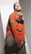 Elisa Cavaletti kuscheliger Strickpulli Pullover mit Plsch orange EJW204026200 Herbst Winter 2020 2021