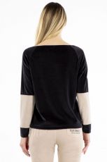 Elisa Cavaletti kurzes Sweatshirt schwarz beige T Shirt EJW215562206 Herbst Winter 2021 2022