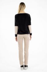 Elisa Cavaletti kurzes Sweatshirt schwarz beige T Shirt EJW215562206 Herbst Winter 2021 2022