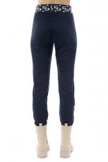 Elisa Cavaletti blaue Leggings Hose Oboe mit silber Print EJW236003701 Herbst Winter 2023 2024