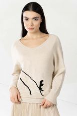 Elisa Cavaletti Strickpullover Pulli V-Ausschnitt EJW244005500 Herbst Winter 2024 2025