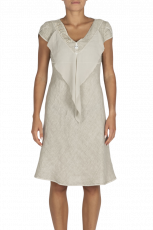 Elisa Cavaletti kurzes Leinenkleid Kleid mit V-Ausschnitt ELP212059510 Sommer 2021