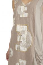 Elisa Cavaletti Sommerkleid Kleid knielang beige mit Goldprint ELP232041505 Sommer 2023