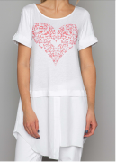 Arte Pura Daniela Dallavalle langes T-Shirt mit Kurzarm in weiß  AP.C30010